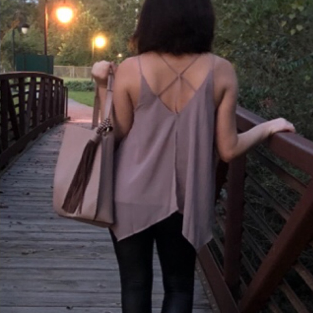 Flowy Chiffon Tank - NEW- Mauve
